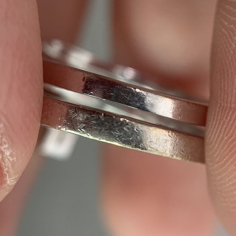 Tiffany T系列18K白金半鑽三圈戒指 48碼-6