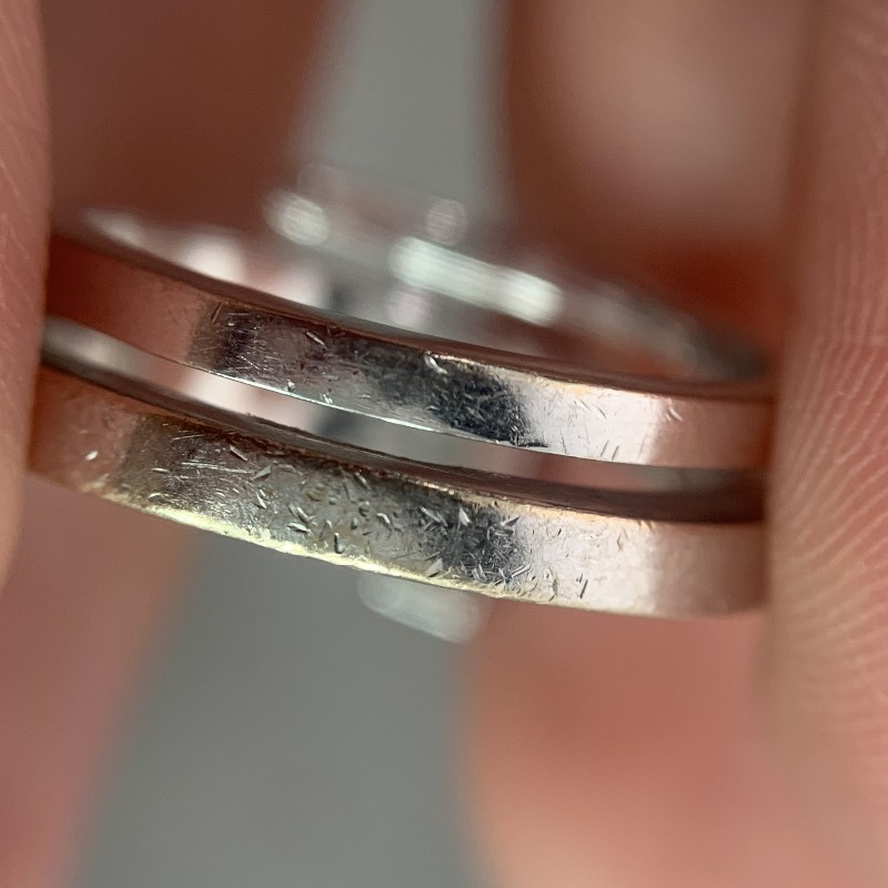 Tiffany T系列18K白金半鑽三圈戒指 48碼-7