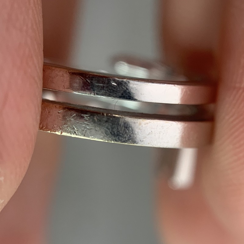 Tiffany T系列18K白金半鑽三圈戒指 48碼-8