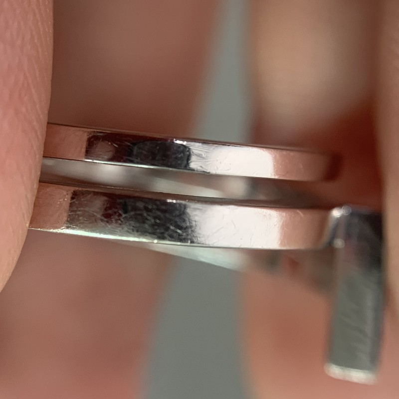 Tiffany T系列18K白金半鑽三圈戒指 48碼-9