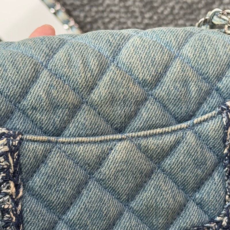 CHANEL香奈兒cf 編織牛仔大mini淺藍色
斜背包肩背包-15