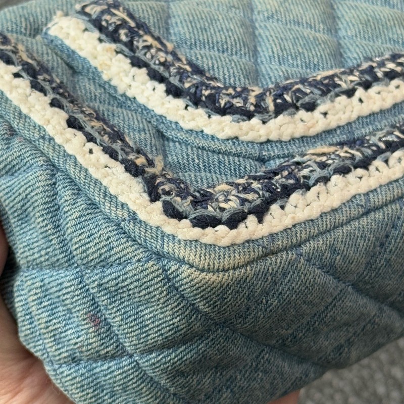 CHANEL香奈兒cf 編織牛仔大mini淺藍色
斜背包肩背包-16