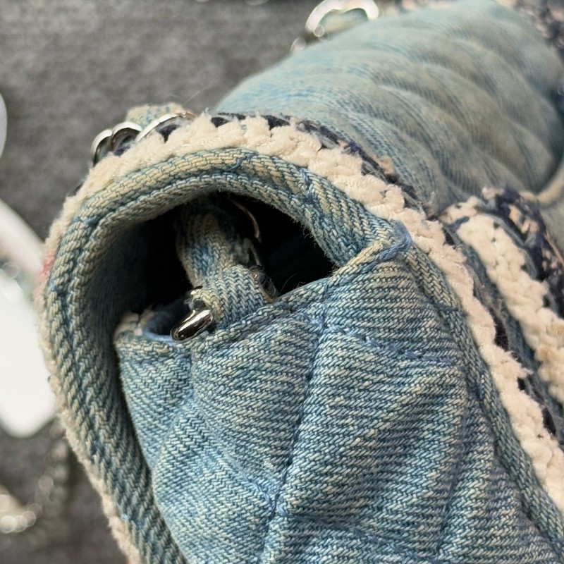 CHANEL香奈兒cf 編織牛仔大mini淺藍色
斜背包肩背包-17