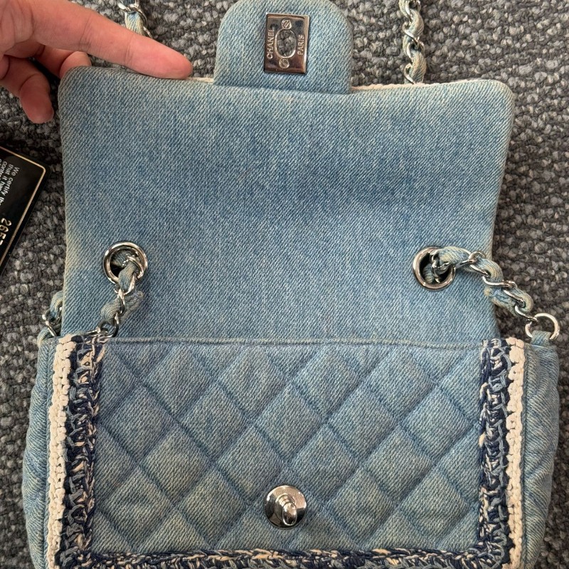 CHANEL香奈兒cf 編織牛仔大mini淺藍色
斜背包肩背包-24