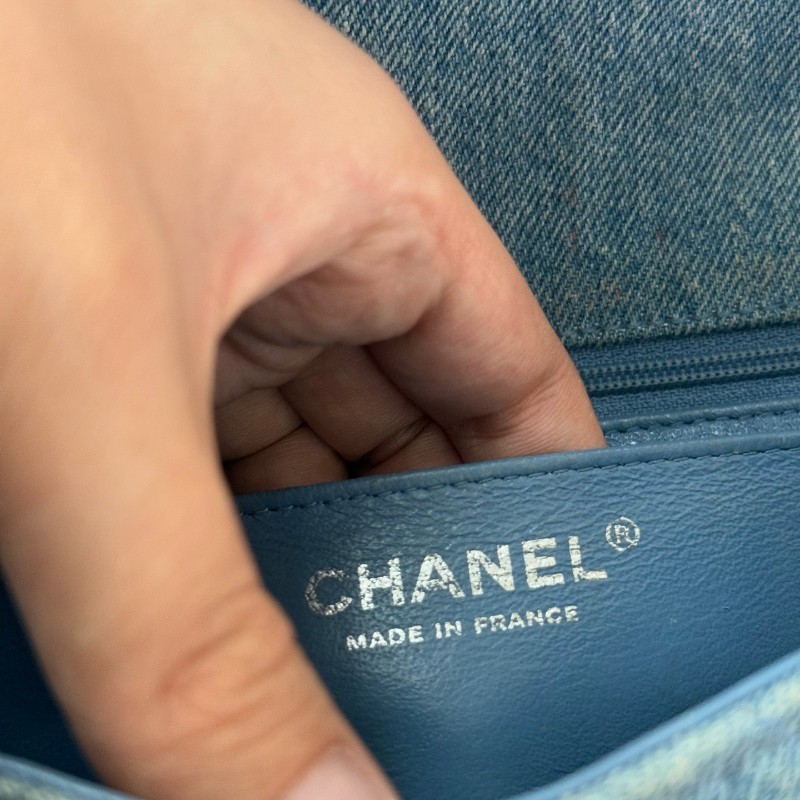 CHANEL香奈兒cf 編織牛仔大mini淺藍色
斜背包肩背包-26