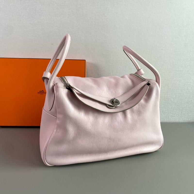 Hermes愛馬仕 Lindy34 粉色銀扣
肩背包-1