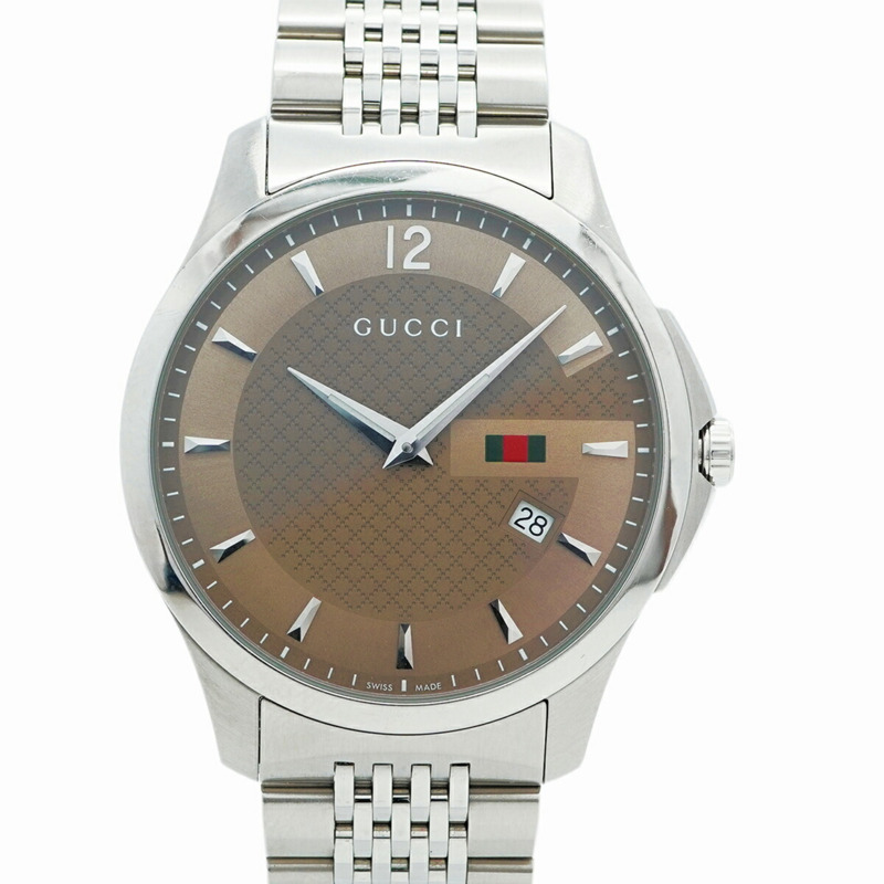Gucci G-Timeless 126.3 棕色錶盤男士腕錶-0