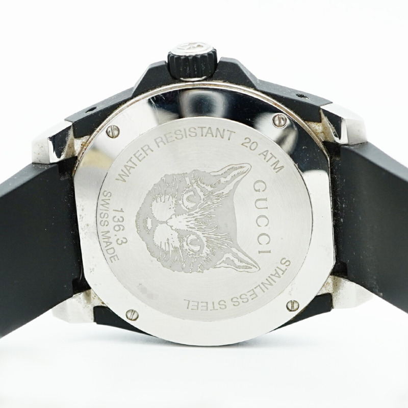 Gucci Dive 136.3 黑色錶盤男士腕錶-5