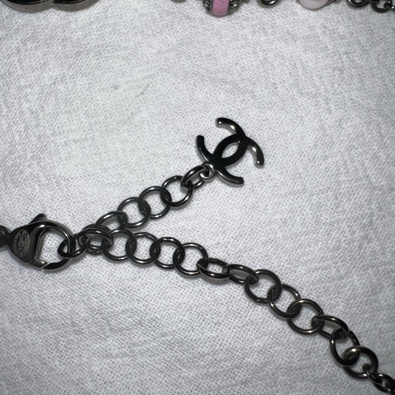 ෆ Chanel 25B粉色珍珠項鍊-6