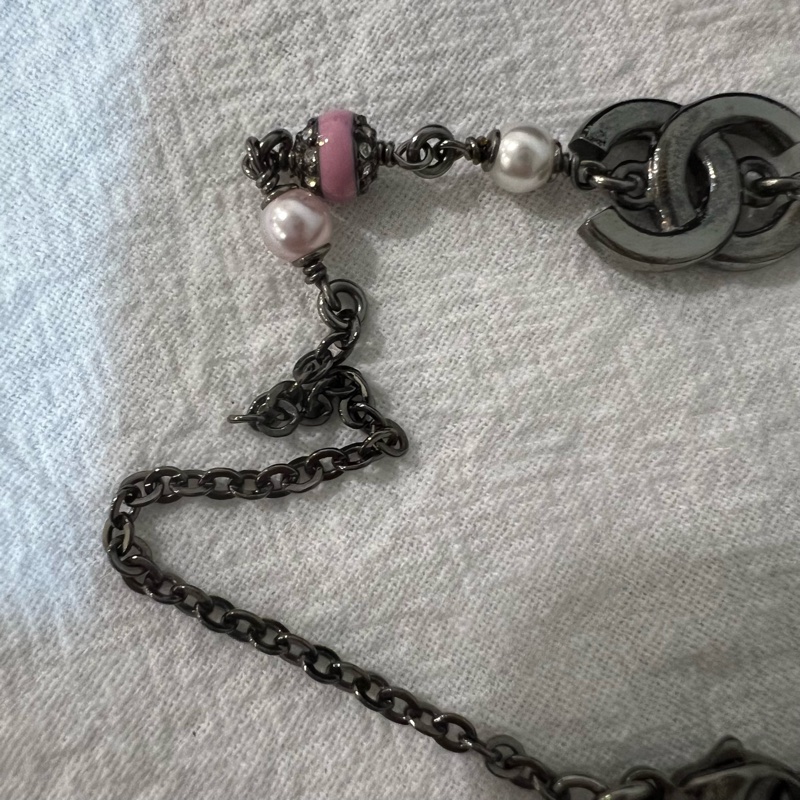 ෆ Chanel 25B粉色珍珠項鍊-9