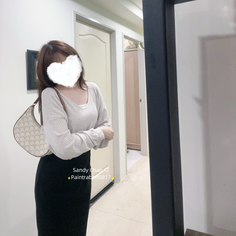 ෆ Celine AVA白色老花腋下包-8