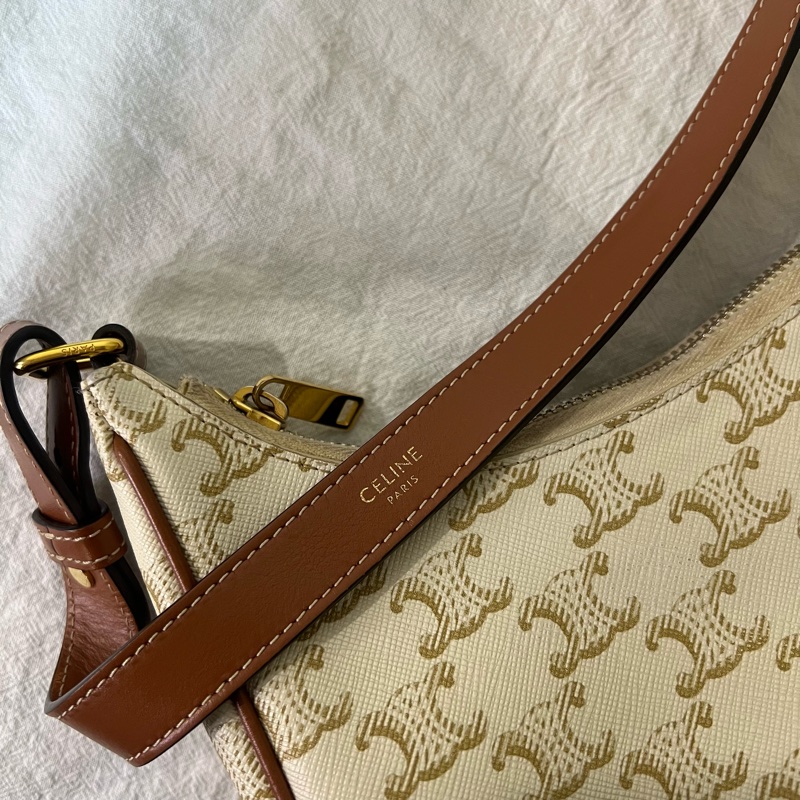 ෆ Celine AVA白色老花腋下包-18