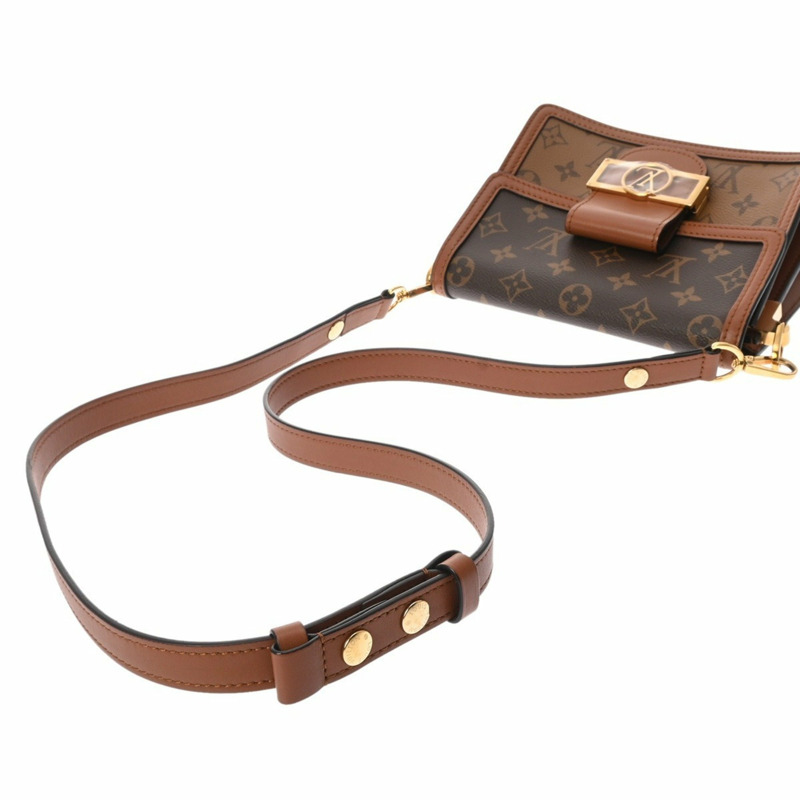 路易威登 Monogram Reverse Dauphine Mini（舊款，棕色）M44580 女士帆布肩背包-3