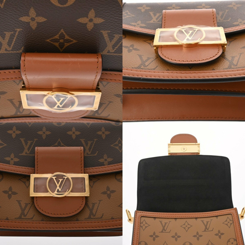 路易威登 Monogram Reverse Dauphine Mini（舊款，棕色）M44580 女士帆布肩背包-8