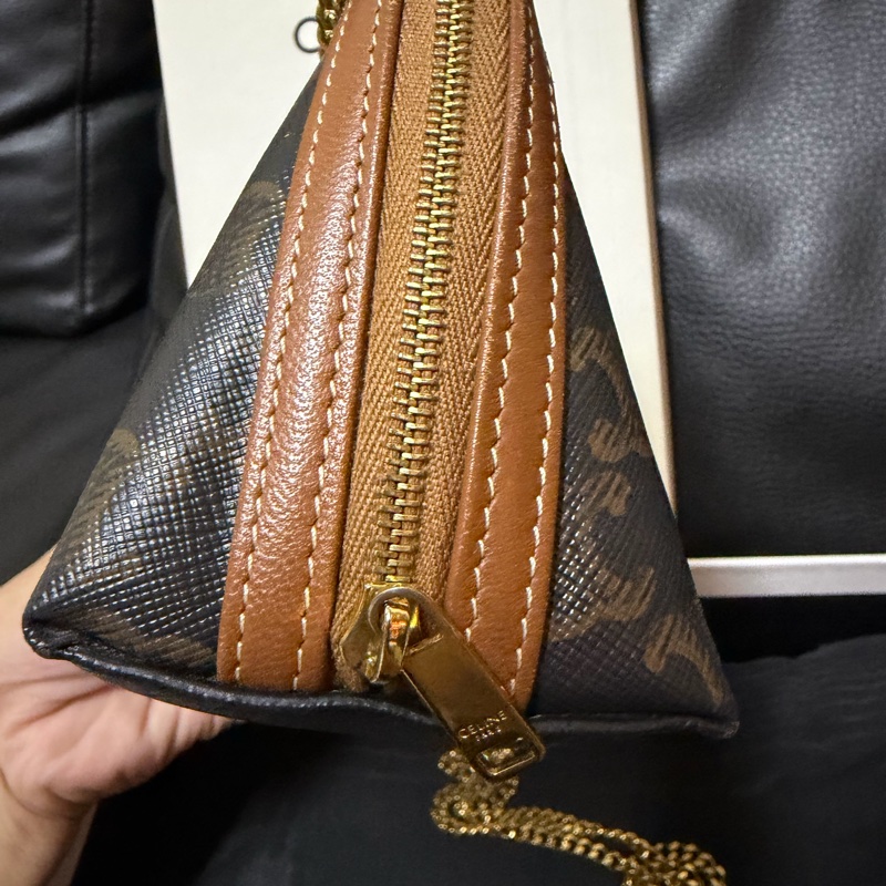 Celine 老花貝殼鏈條小包-8