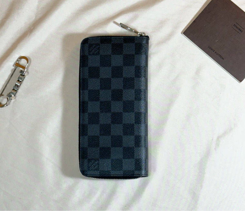 🔥近新美品 LV 路易威登 Louis Vuitton黑棋盤格拉鏈10卡長夾-1