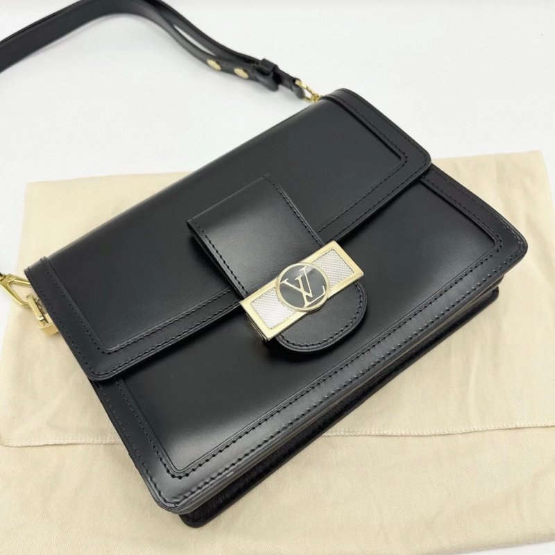 LV 黑色牛皮達芙妮中號肩背斜背包25*17*10.5 全新閒置配件塵袋-2