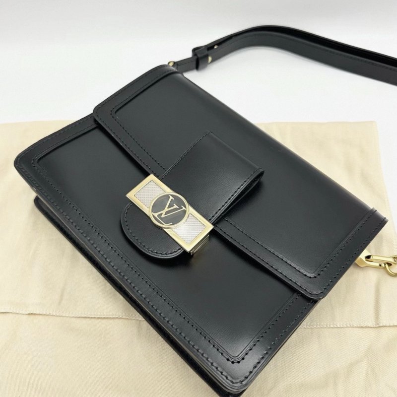 LV 黑色牛皮達芙妮中號肩背斜背包25*17*10.5 全新閒置配件塵袋-3