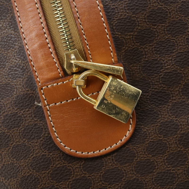 【日本直送】CELINE Macadam帆布波士頓包 PVC皮革 棕色 正品 ki6041-19