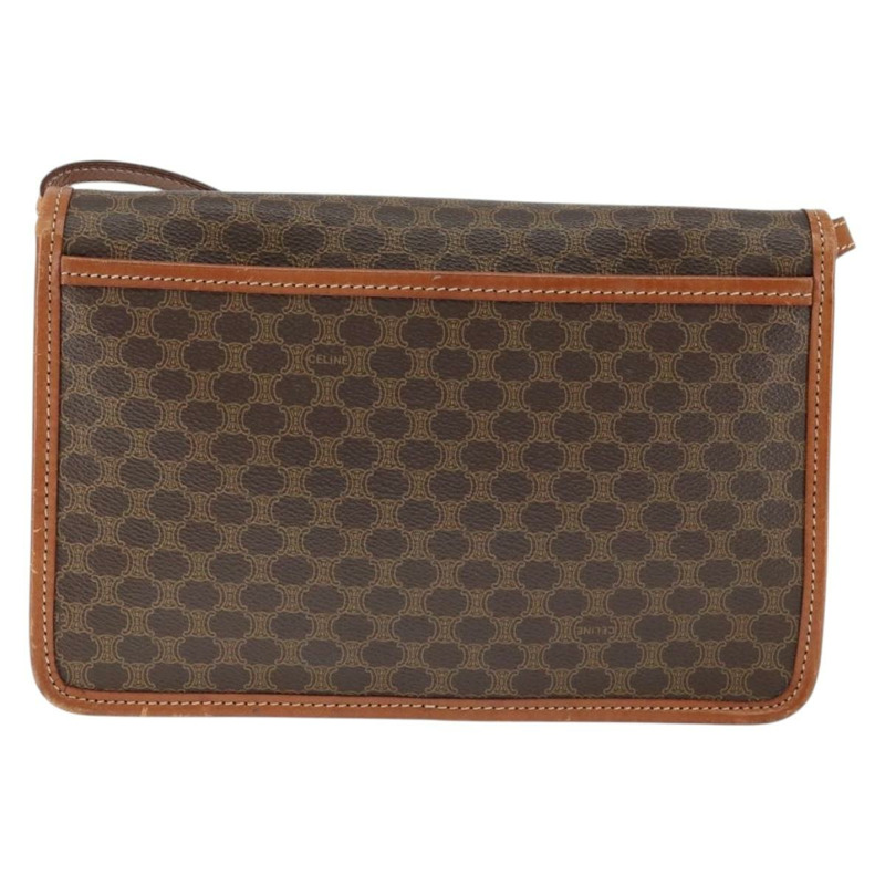 【日本直送】CELINE Macadam帆布圓形單肩包 PVC皮革 棕色 金色 正品 149156-1