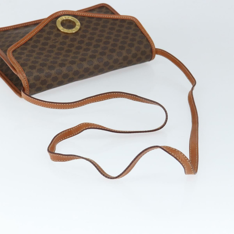 【日本直送】CELINE Macadam帆布圓形單肩包 PVC皮革 棕色 金色 正品 149156-6