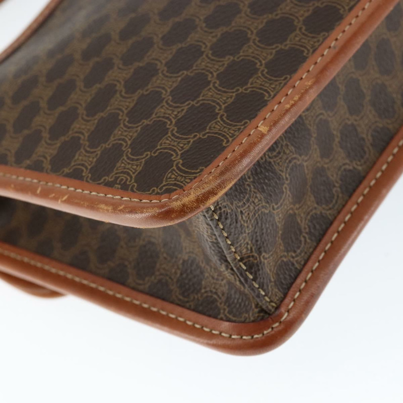 【日本直送】CELINE Macadam帆布圓形單肩包 PVC皮革 棕色 金色 正品 149156-7