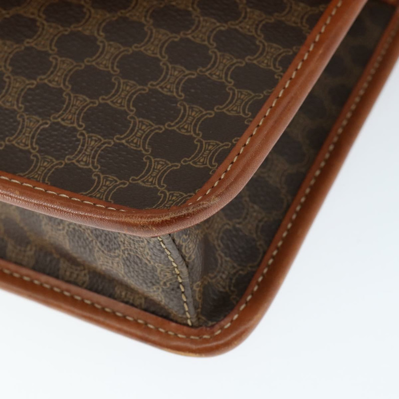 【日本直送】CELINE Macadam帆布圓形單肩包 PVC皮革 棕色 金色 正品 149156-12