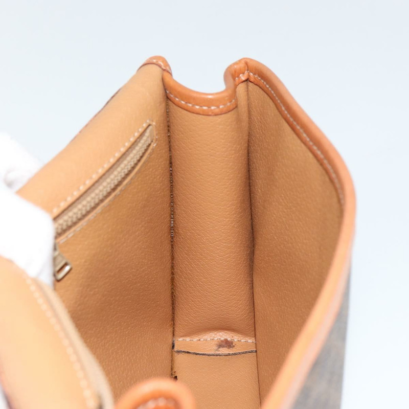 【日本直送】CELINE Macadam帆布圓形單肩包 PVC皮革 棕色 金色 正品 149156-16