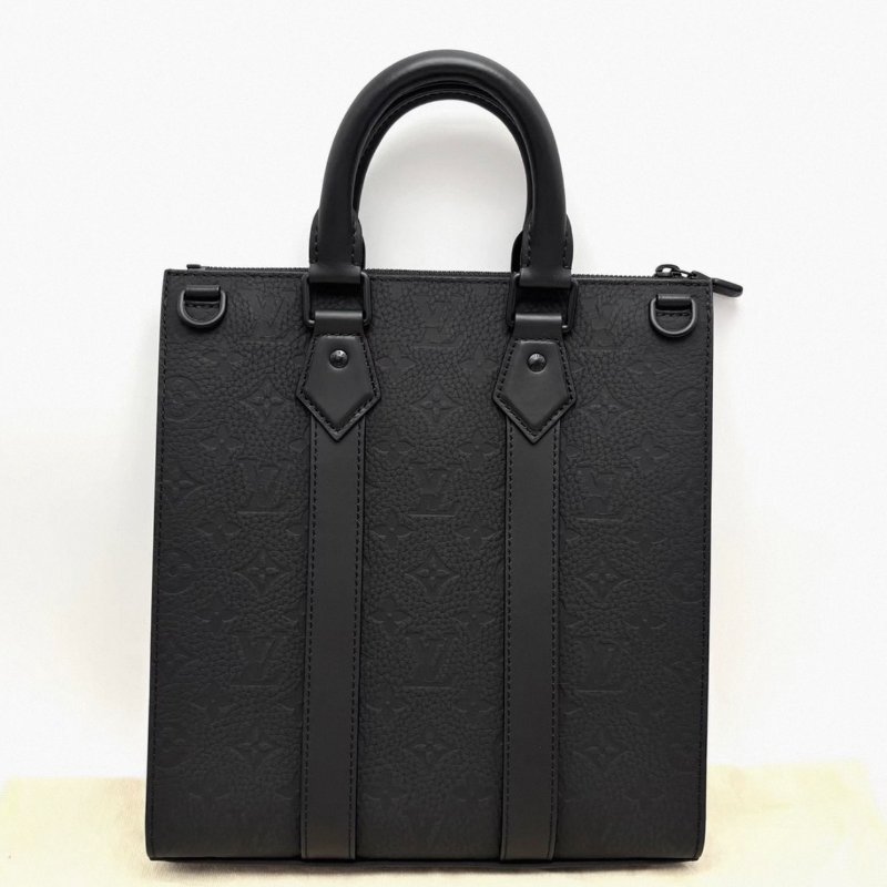 LV Sac Plat黑色壓紋手提單肩琴譜包 芯片款 26*28*5 99新配件盒子塵袋吊牌購證-0