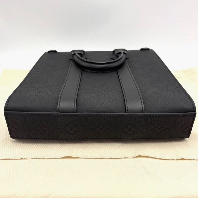 LV Sac Plat黑色壓紋手提單肩琴譜包 芯片款 26*28*5 99新配件盒子塵袋吊牌購證-3