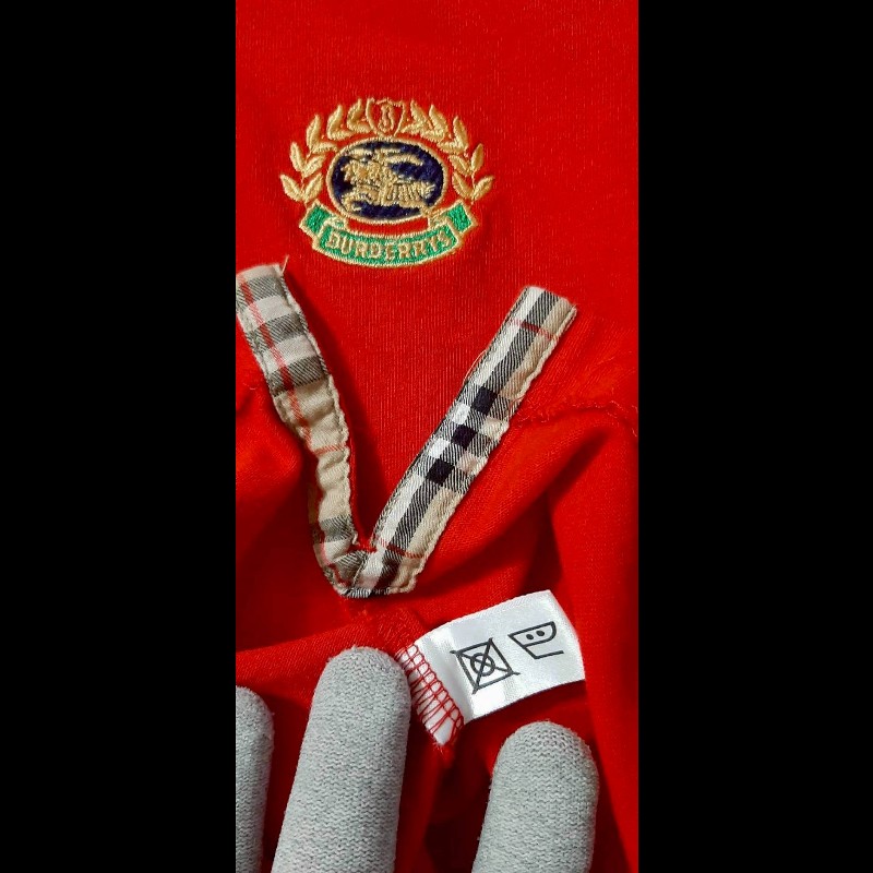 絕版BURBERRYS 博柏利 LONDON 男紅色短袖POLO衫S-7