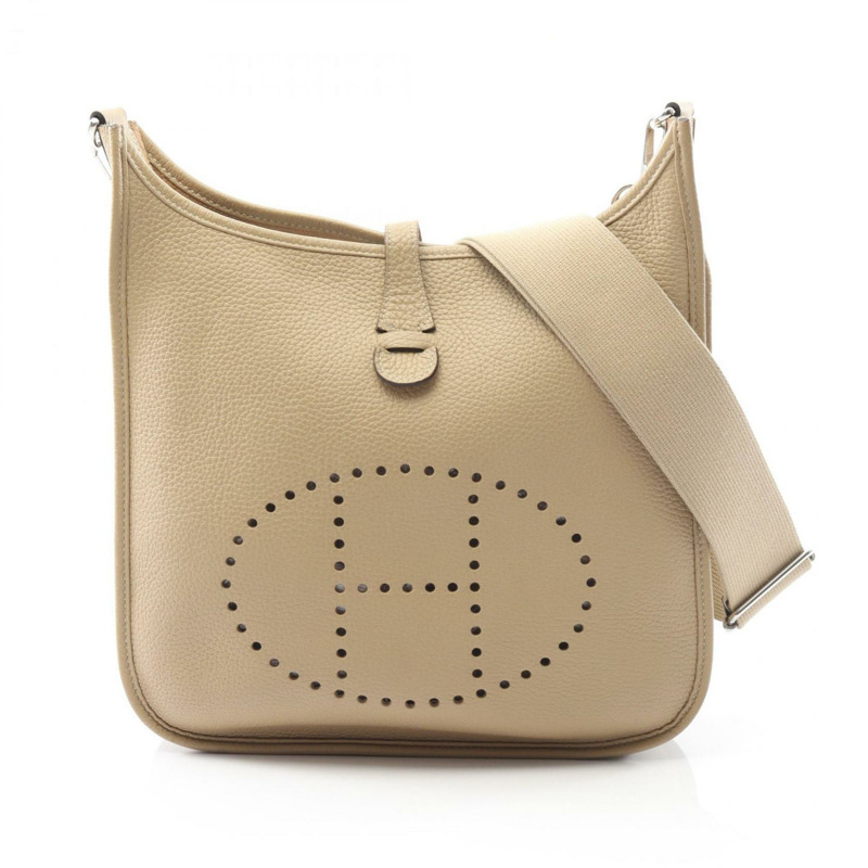 Hermes Hermès Evelyn 3 Trois PM Taurillon Clemence 皮革肩背包，米色-0