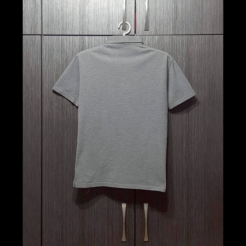 (日本製MIJ)絕版BURBERRY 博柏利 BLACK LABEL 黑標 戰馬 男灰色短袖POLO衫3號-1