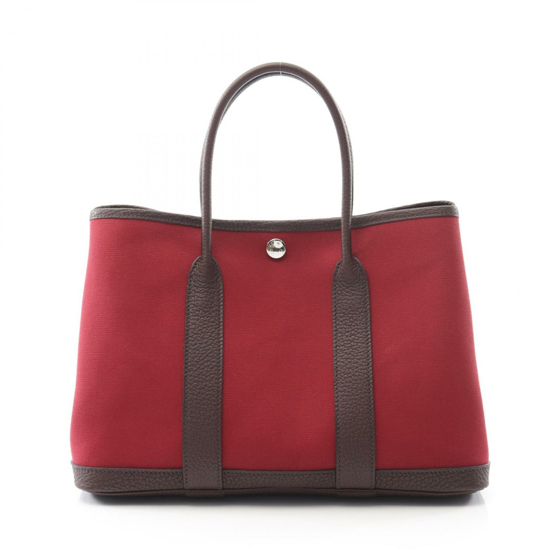 愛馬仕花園派對TPM手提包 Z Toile officier Rouge imperial SHW 二手-0