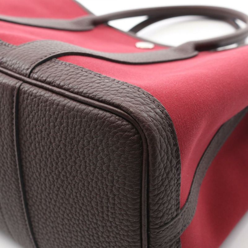 愛馬仕花園派對TPM手提包 Z Toile officier Rouge imperial SHW 二手-5