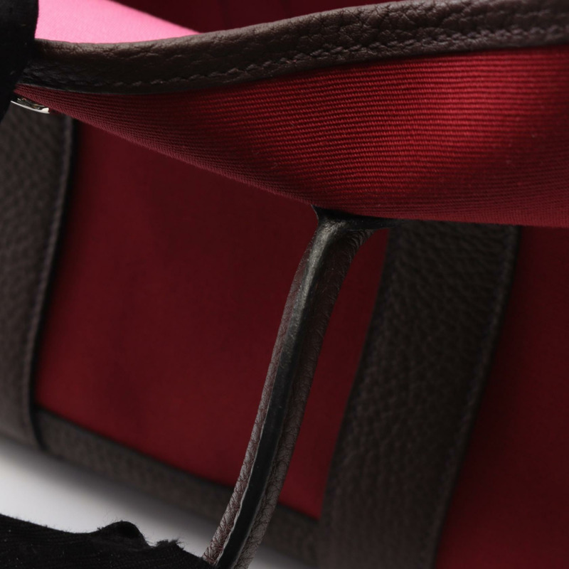 愛馬仕花園派對TPM手提包 Z Toile officier Rouge imperial SHW 二手-6