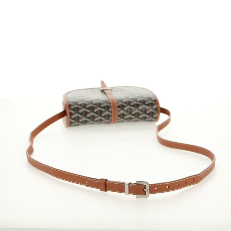 【日本直送】GOYARD 人字紋 Belvedere PM 單肩包 PVC 黑色銀色 正品 122843M-6