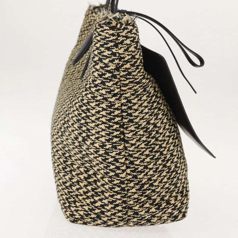 【日本直送】Salvatore Ferragamo Gancini 托特包 拉菲草皮革 黑色 銀色 正品 148033-3