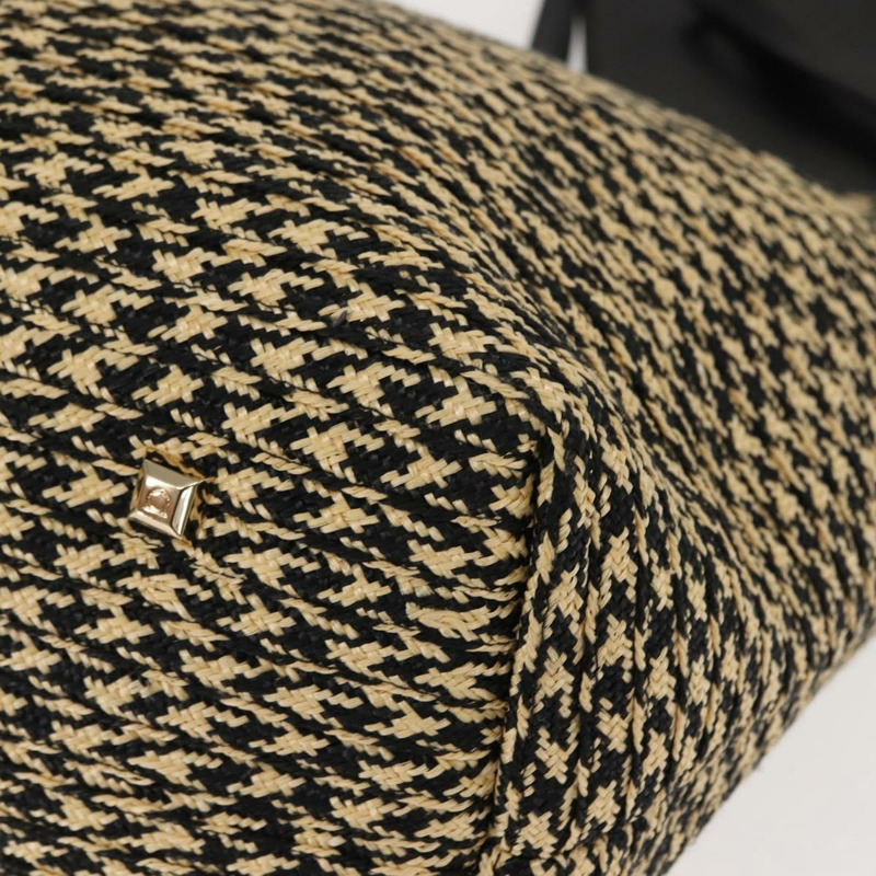 【日本直送】Salvatore Ferragamo Gancini 托特包 拉菲草皮革 黑色 銀色 正品 148033-15