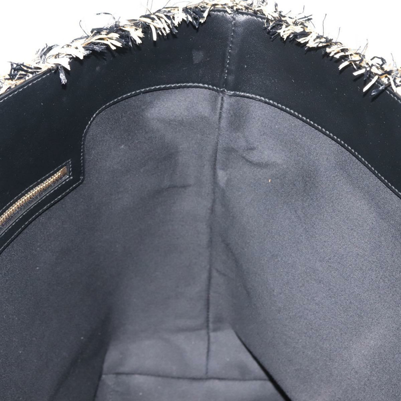 【日本直送】Salvatore Ferragamo Gancini 托特包 拉菲草皮革 黑色 銀色 正品 148033-17