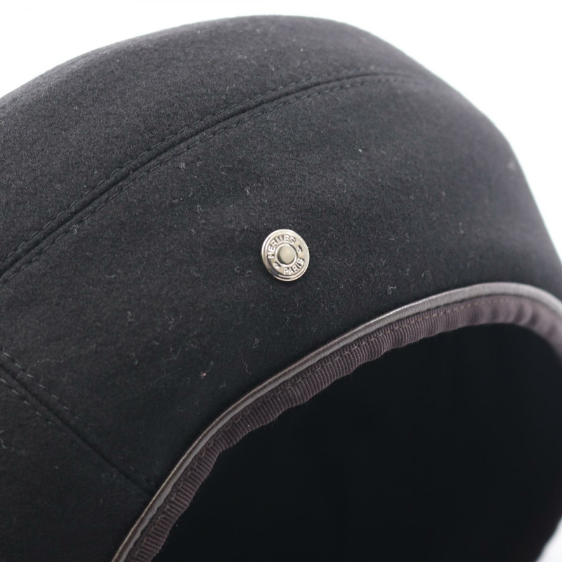 愛馬仕 Saint Honore 貝雷帽，60厘米，羊絨材質，黑色，二手，女士款-6