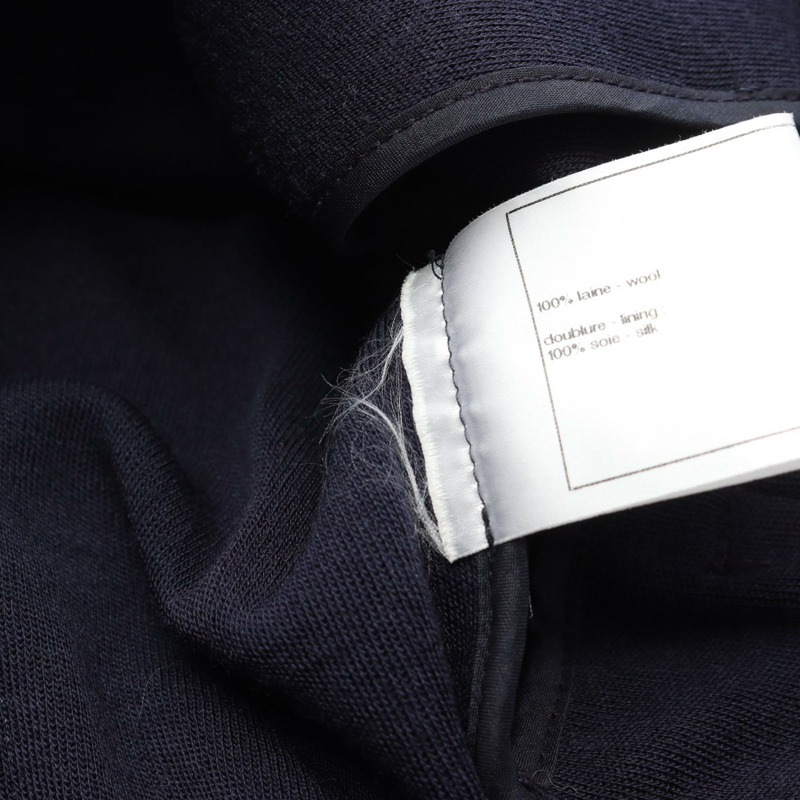 香奈兒 (CHANEL) COCO 標誌紐扣修身羊毛外套 #40 海軍藍灰色 二手女款-5