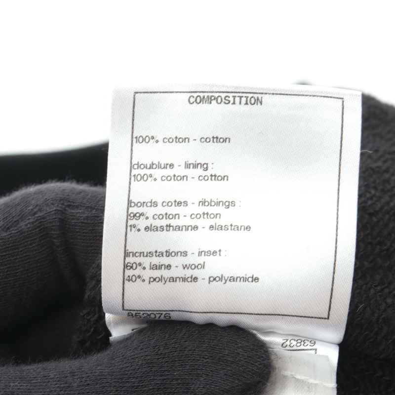 香奈兒 COCO Mark 斜紋軟呢衛衣 #34 套頭衫 P72996K10505 純棉 黑色 二手-4