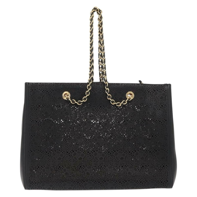 【日本直送】Salvatore Ferragamo Vala 鏈條手提包 皮革 黑色 金色 正品 gh1102-1