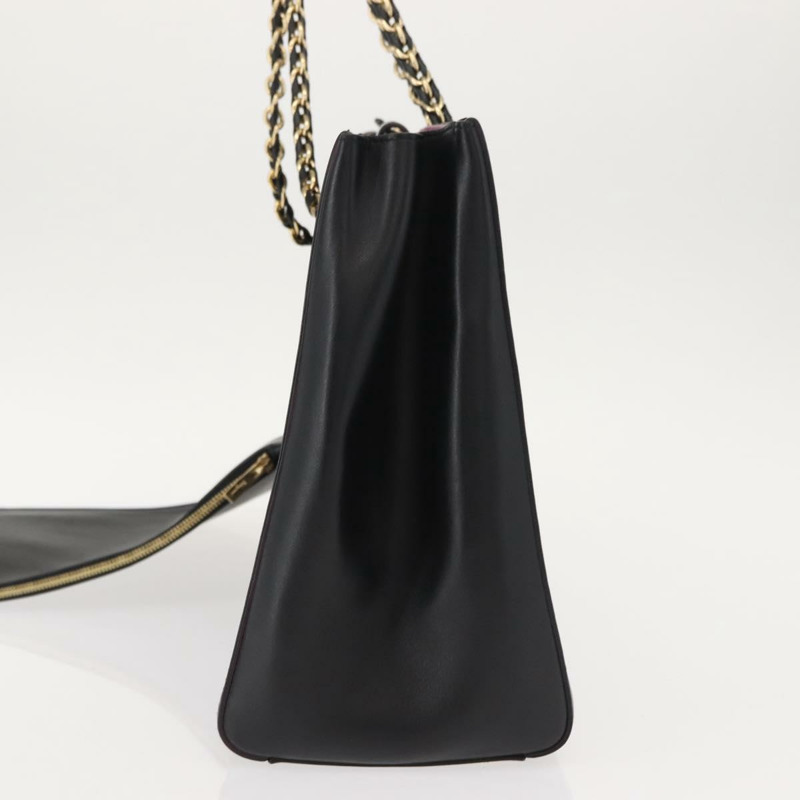 【日本直送】Salvatore Ferragamo Vala 鏈條手提包 皮革 黑色 金色 正品 gh1102-2