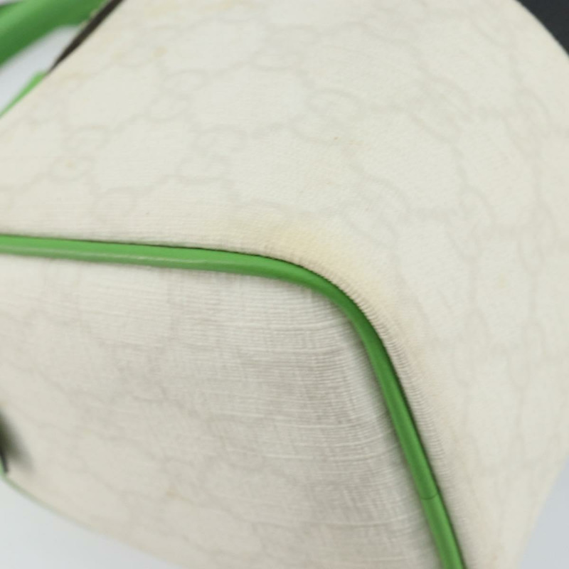 【日本直送】GUCCI GG Supreme Sherry Line 波士頓包 PVC 白色 金 綠色 190257 正品 gh1133-15