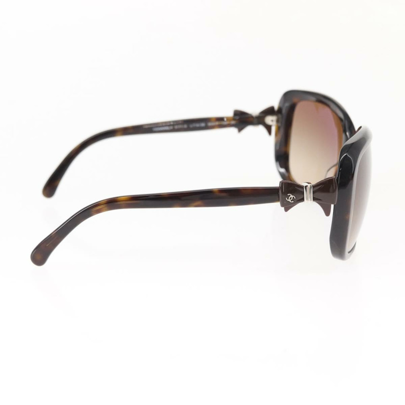 【日本直送】香奈兒 COCO 標誌絲帶太陽眼鏡，塑膠材質，深棕色，CC 認證，型號 am9410-4
