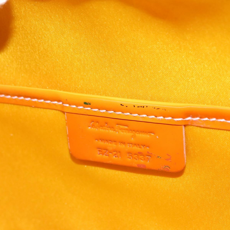 【日本直送】Salvatore Ferragamo Vala 手提包，藤編皮革，棕色銀色，正品 am9489-11