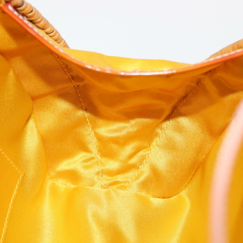 【日本直送】Salvatore Ferragamo Vala 手提包，藤編皮革，棕色銀色，正品 am9489-16