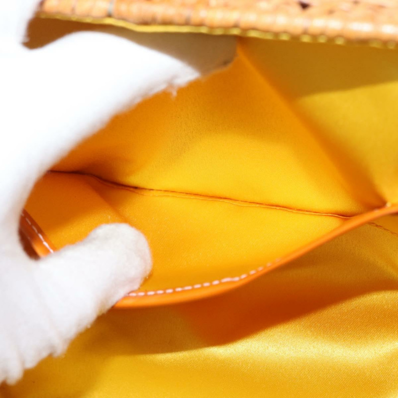 【日本直送】Salvatore Ferragamo Vala 手提包，藤編皮革，棕色銀色，正品 am9489-18